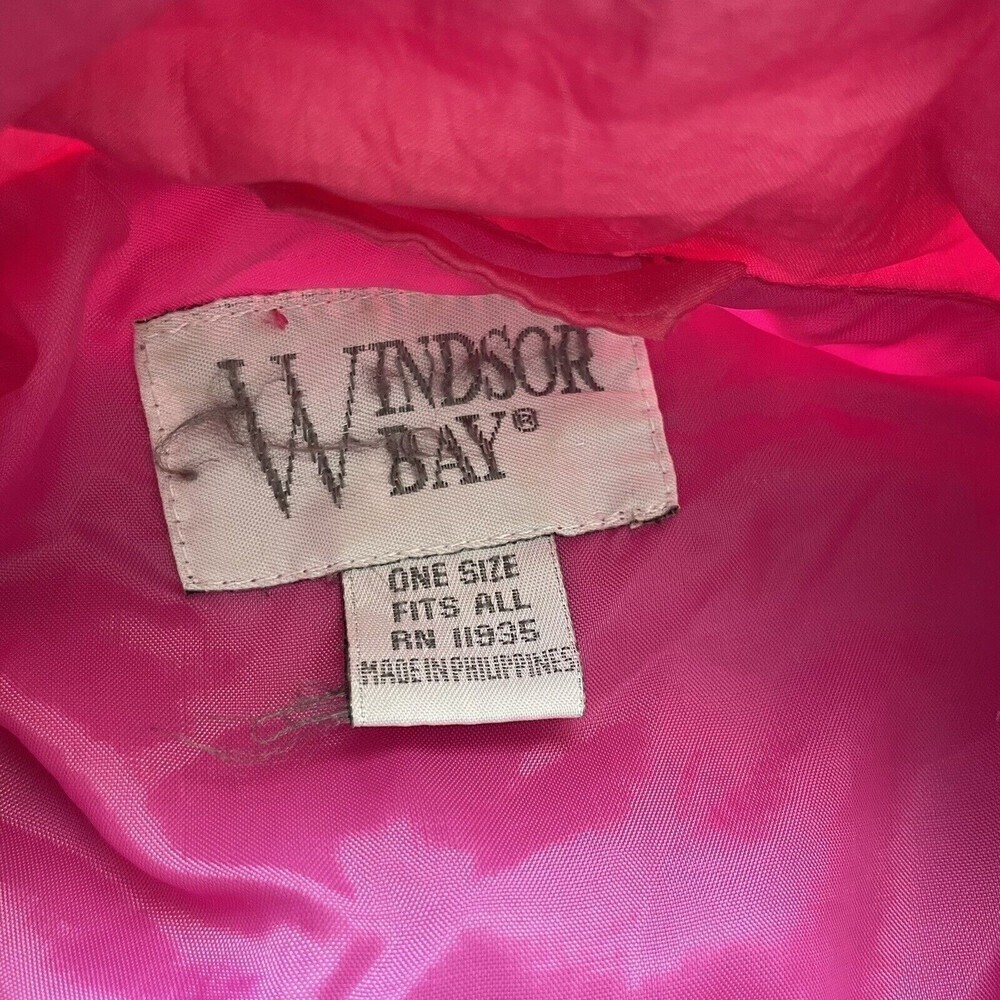 Vintage Windsor Bay Pink Windbreaker Jacket Womens One Size Fits All 80s Pockets - Picture 7 of 12